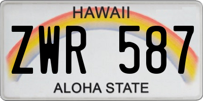 HI license plate ZWR587