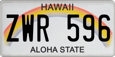 HI license plate ZWR596