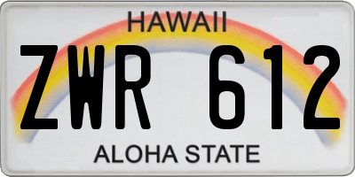 HI license plate ZWR612