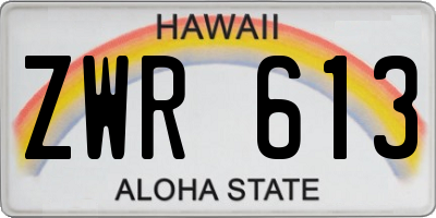 HI license plate ZWR613