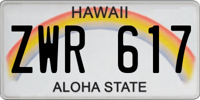 HI license plate ZWR617