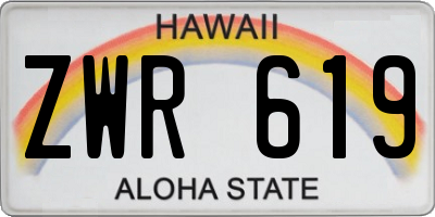 HI license plate ZWR619