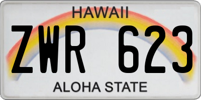 HI license plate ZWR623