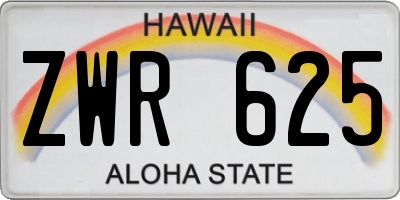 HI license plate ZWR625