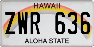 HI license plate ZWR636