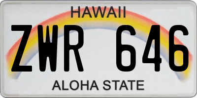 HI license plate ZWR646