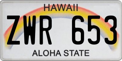 HI license plate ZWR653