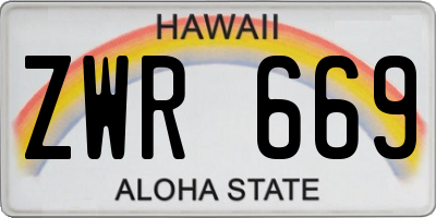 HI license plate ZWR669