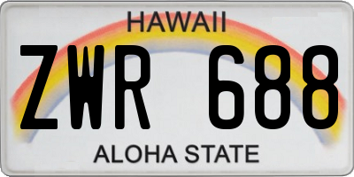 HI license plate ZWR688