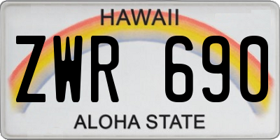 HI license plate ZWR690