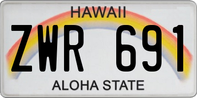 HI license plate ZWR691