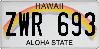 HI license plate ZWR693
