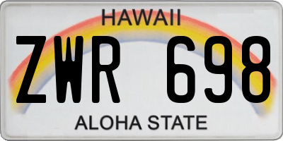 HI license plate ZWR698