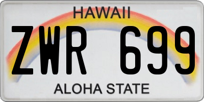 HI license plate ZWR699