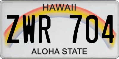 HI license plate ZWR704