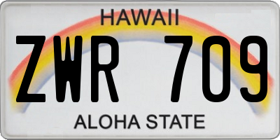 HI license plate ZWR709