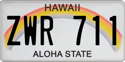 HI license plate ZWR711