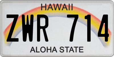 HI license plate ZWR714