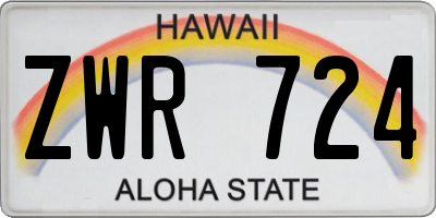 HI license plate ZWR724