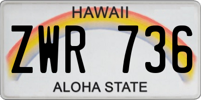 HI license plate ZWR736
