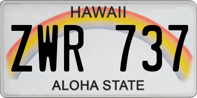 HI license plate ZWR737