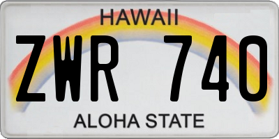 HI license plate ZWR740