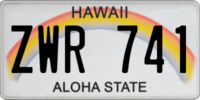 HI license plate ZWR741