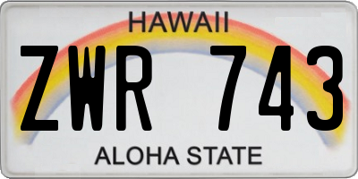 HI license plate ZWR743