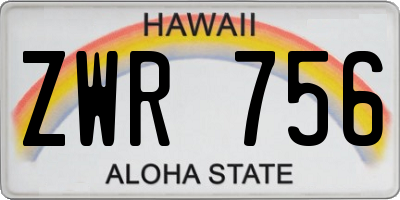 HI license plate ZWR756