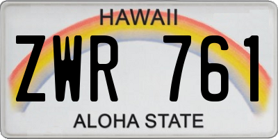 HI license plate ZWR761
