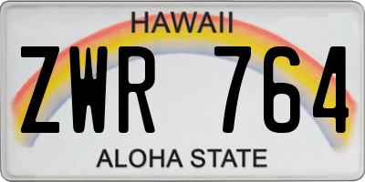 HI license plate ZWR764