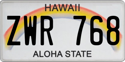 HI license plate ZWR768