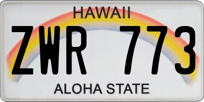 HI license plate ZWR773