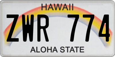 HI license plate ZWR774