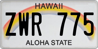 HI license plate ZWR775