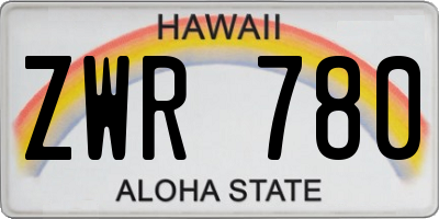 HI license plate ZWR780