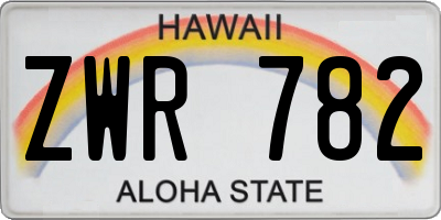HI license plate ZWR782