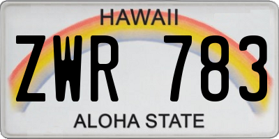 HI license plate ZWR783