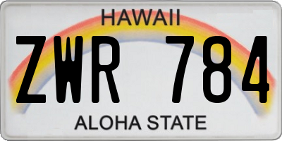HI license plate ZWR784