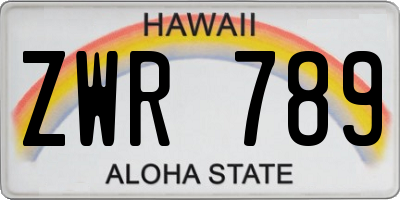 HI license plate ZWR789