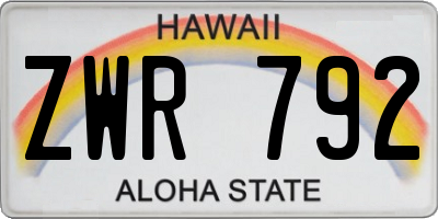 HI license plate ZWR792