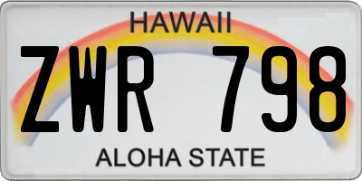 HI license plate ZWR798