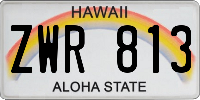 HI license plate ZWR813