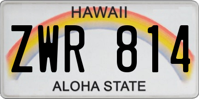 HI license plate ZWR814