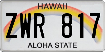 HI license plate ZWR817