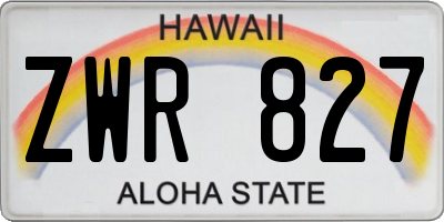 HI license plate ZWR827