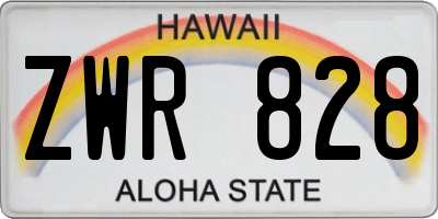 HI license plate ZWR828
