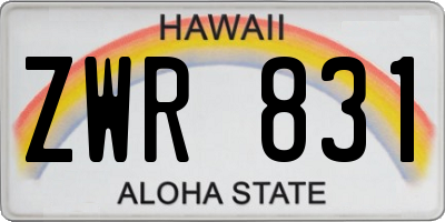 HI license plate ZWR831
