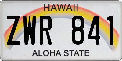 HI license plate ZWR841