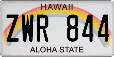 HI license plate ZWR844